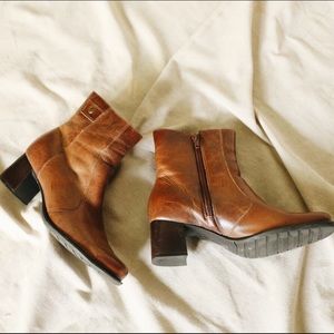 Brown Leather Booties